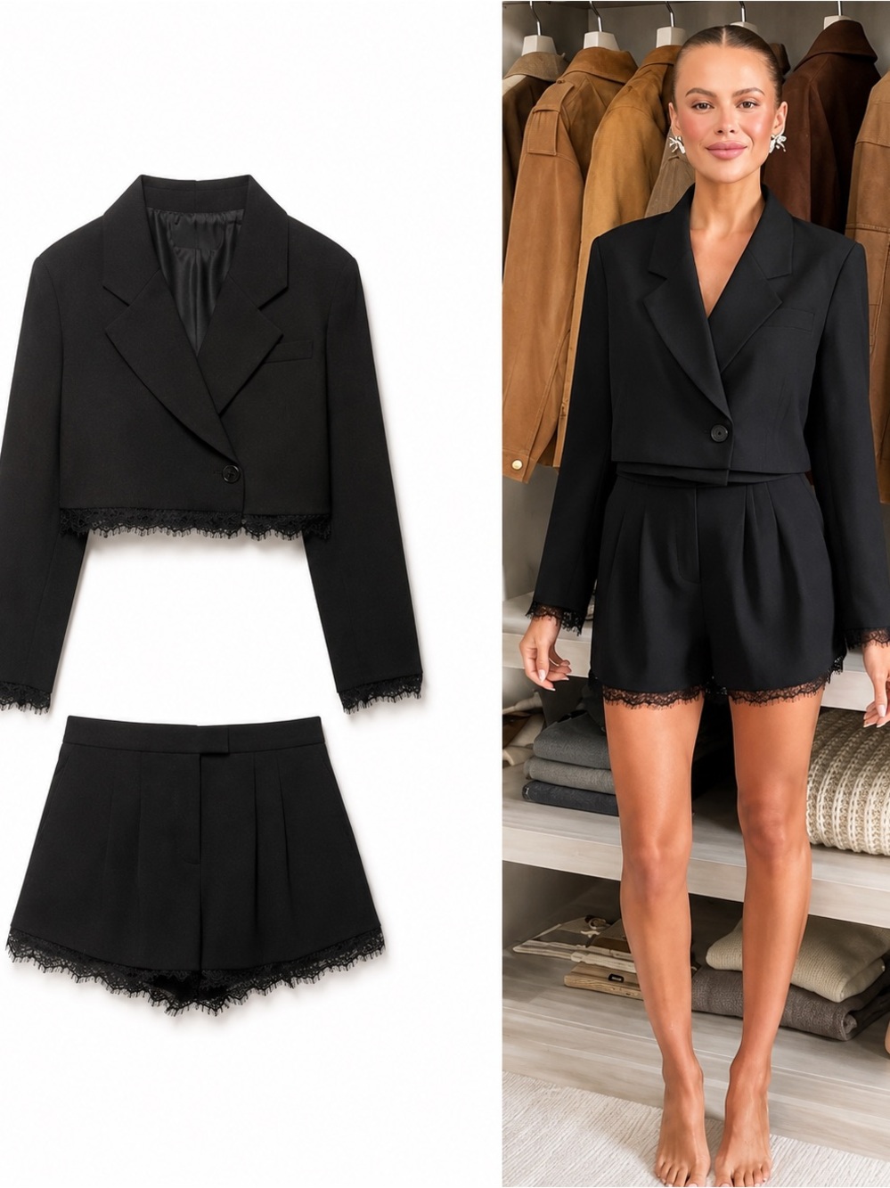 VIRAL ZARA NEW ( TWO PIRCE SET ) BLAZER AND SHORTS SIZE S /M 
🚨NO DISCOUNT